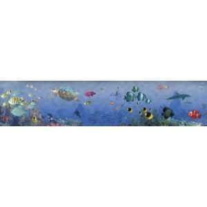  Tropical Undersea Mural Style Wallpaper Border by 4Walls 