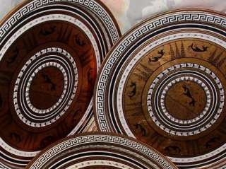   Grecian Greek Copper serving tray set 3 platters egyptian antelopes