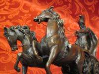 Bronze Sculpture Statue Figure Gladiator Spartan Horse  