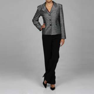 Danillo Womens Silver/ Black 3 button Pant Suit  