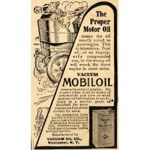 1907 Ad Vacuum Oil Co. Mobil Oil Lubrication Carriage   Original Print 