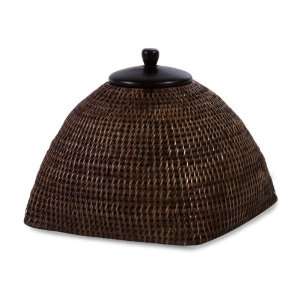  10h Rattan Woven Wooden Lidded Container Box Jar
