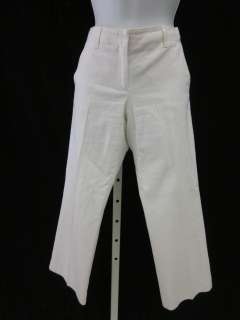 THEORY White Cotton Straight Leg Cropped Slacks Sz 2  