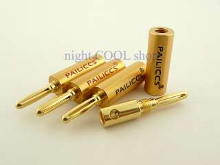 PS102 24k gold plated speaker banana plug connector 4pc  
