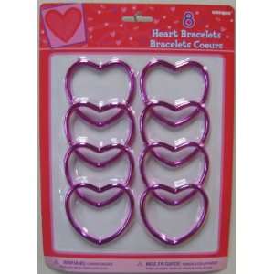  Valentine Shiny Heart Bracelets 8ct. Toys & Games