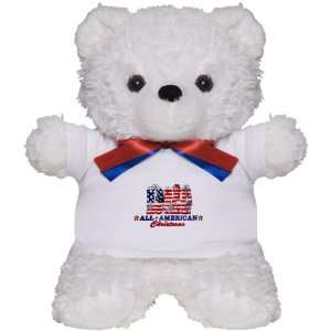  Teddy Bear White All American Christmas US Flag Stockings 