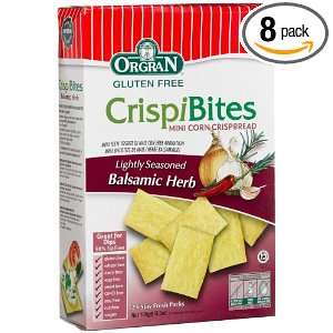 OrgraN CrispiBites Mini Corn Crispbread, Balsamic Herb, 3.5 Ounce 