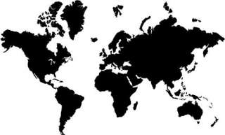 Big Global World Map Atlas Vinyl Wall Art Decal Sticker  
