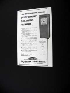 Standard Electric School Clock Systems 1951 print Ad  