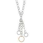   Multi Tone Gold Solid Circle Drop 18 Inch Necklace w/ Lobster Clasp