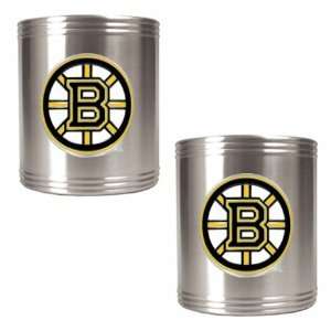  Boston Bruins 2pc Stainless Steel Can Holder Set  Primary 