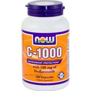  Now Vitamin C 1000mg with Bioflavonoids, 100 Capsule 