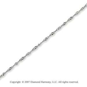  14k White Gold Classic Style Thin 0.80mm Singapore Chain Jewelry