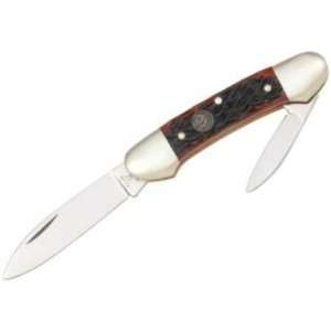   Small Canoe Pocket Knife with Red Pick Bone Handles: Sports & Outdoors