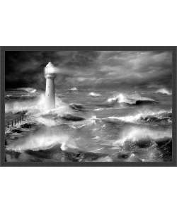 Jean Guichard Le Four Lighthouse Framed Textured Art  