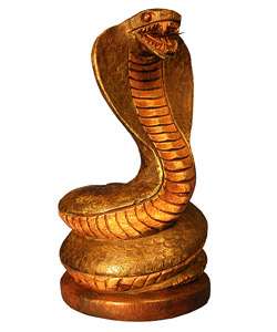 King Cobra Snake Wood Carving  