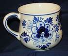 Wonderful Delft Holland Ceramic Coffee Mug Blue & White Flowers 
