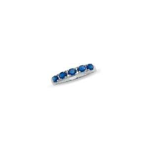   Oval Sapphire Five Stone Band in 10K White Gold sapphire Jewelry
