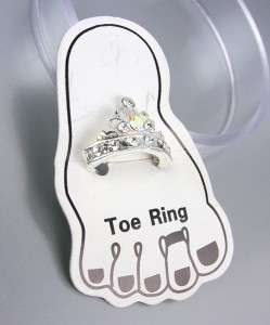 Sparkle Silver Crystals TIARA Crown Invisible PETITE Toe Ring  