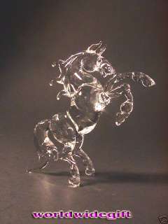 Stallion Horse Blown Glass Art Figurine Crystal Mustang  