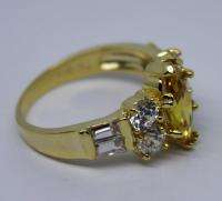 9KT YELLOW GOLD FILLED MARQUISE CITRINE& DIAMOND RING  
