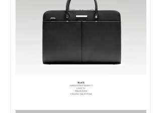   PU Leather Shoulder Messenger Crossbody Briefcase Bag M030 Black Brown