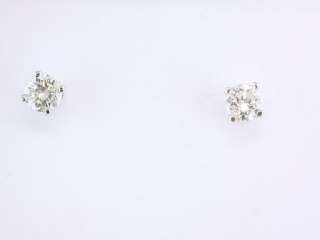   Diamond .50ct 14K White Gold Screw Back Earrings Jewelry  