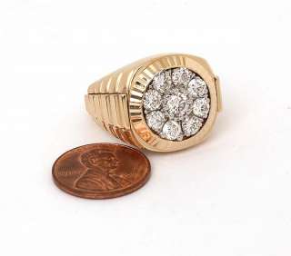MENS 18K GOLD & 2.4 CTS DIAMONDS PRESIDENTIAL RING  