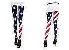 Spandex leggings pants tights American Flag plus size  