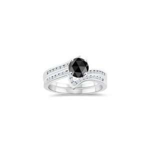  1.48 1.87 Cts Black & White Diamond Matching Ring Set in 