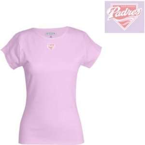 San Diego Padres Womens Signature T shirt by Antigua Sport   Pink 