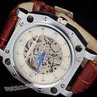 Mens New Silver Stainless Heavy Case Square Auto Mechanical Wrist 