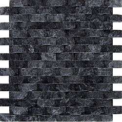 Jet Black Limestone Mosaic Tiles (Set of 5)  