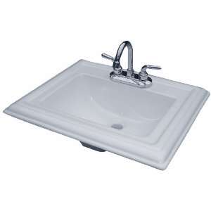   by 18 Inch Square Royal Drop In Lavatory Sink, White: Home Improvement