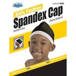   Spandex Cap Black with White Band (Pack of 12) (Model 056B) Beauty