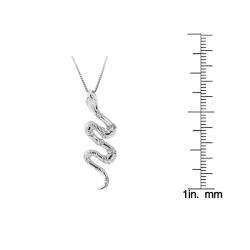 Sterling Silver Diamond Accent Snake Necklace  