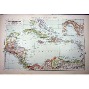  1896MAP AMERICA DOMINION ANTILLES BAHAMA JAMAICA INDIES 
