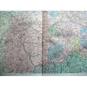  Germany West Central BaconS Maps 1893 Large 20X13