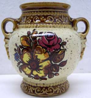 Cute German Vintage Majolica Pottery Retro 1950s Vase  