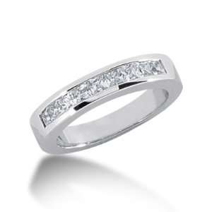  0.65 Ct Diamond Wedding Band Ring Princess Channel 14k 