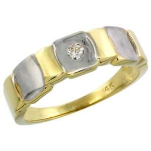 14k Gold Mens Diamond Ring w/ 0.06 Carat Brilliant Cut ( H I Color 