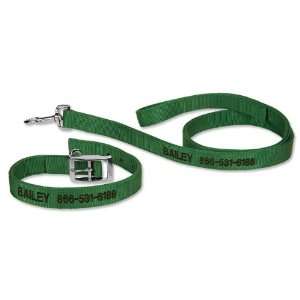  Personalized Buckle Collar And Lead / 6 Lead, Green 