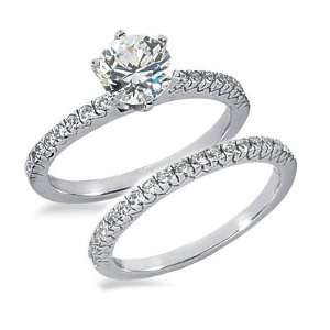  0.84 Ct. Diamond Bridal Engagement Ring Set Jewelry