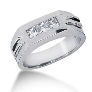  0.60 Ct Men Diamond Ring Wedding Band Princess Cut Channel 