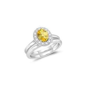  0.21 Cts Diamond & 0.91 Cts Yellow Sapphire Engagement 