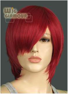Anime Cosplay Wig Dark Red Short Layered Wigs B022  