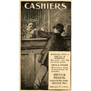  1899 Ad Smith & Wesson Revolver Cashier Gun Robber 