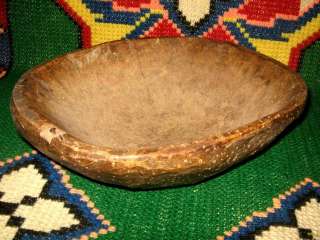 1800`s Antique Primitive Hand Carved Wood Treen Bowl  