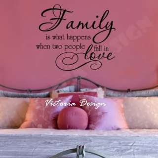 Family is when two people DECAL STICKER QUOTE WALLPAPER  