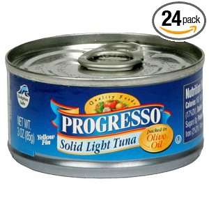 Progresso Solid Light Tuna in Olive Oil, 3 Ounce Cans (Pack of 24)